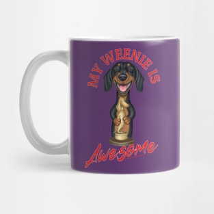 Fun Loving Weenie Dog Earning Awesome Award Mug